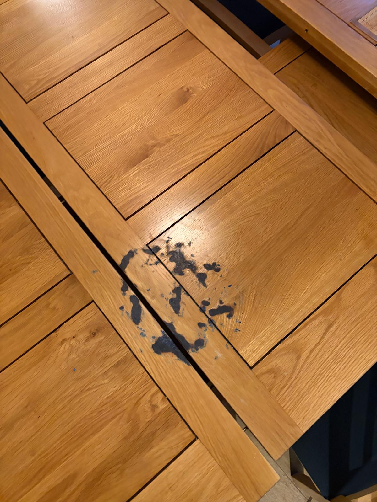 Solid oak flooring — before repair